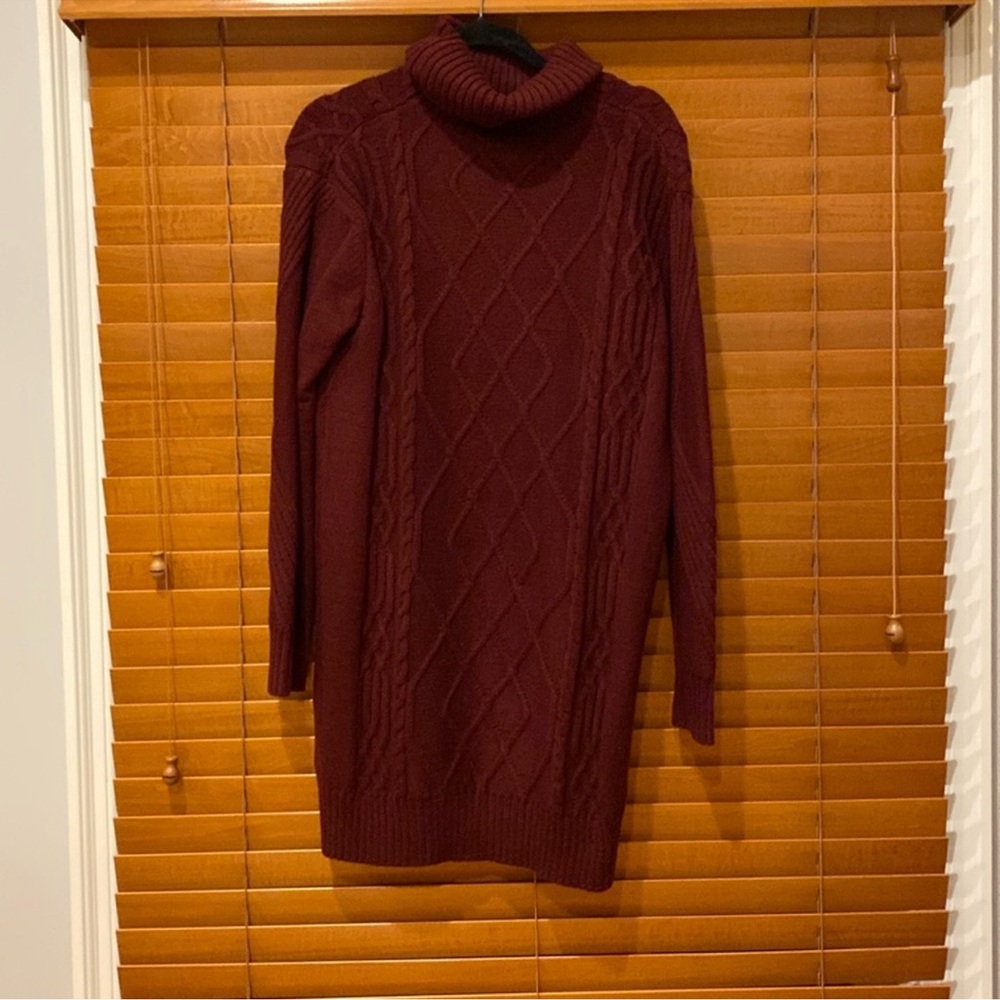 Lulu Burgundy TurtleNeck Sweater Dress